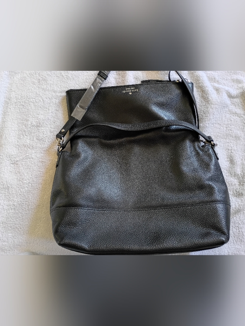 Kate Spade Medium Black Leather Crossbody Bag with Tassel - Picture 2 of 6